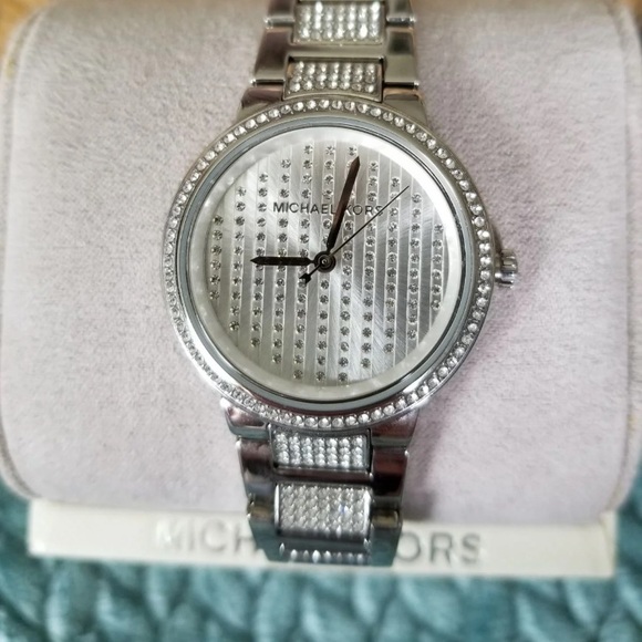 Michael Kors Silver rhinestone Glitzy Watch main image 5